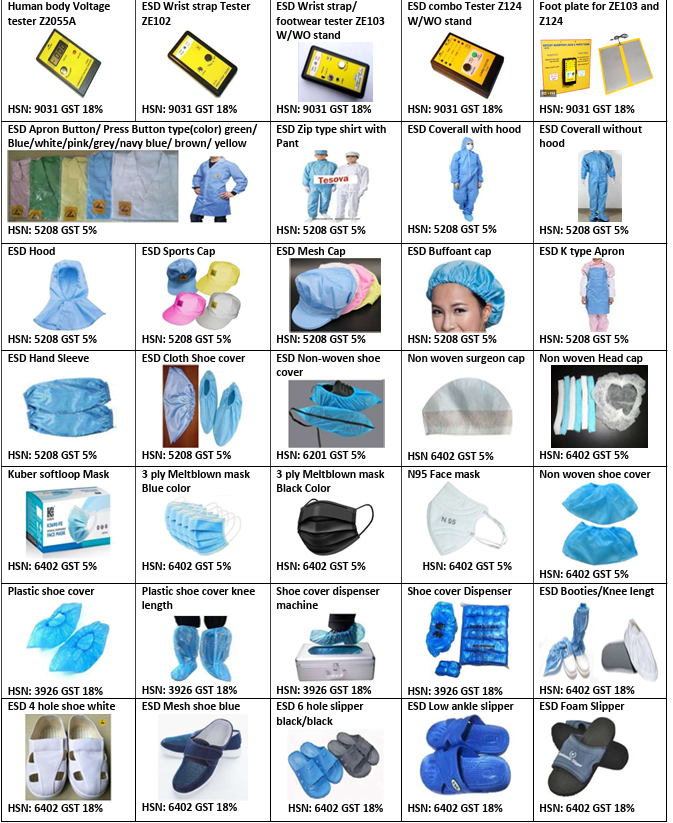 ESD Safety Apparel & Cleanroom Accessories
