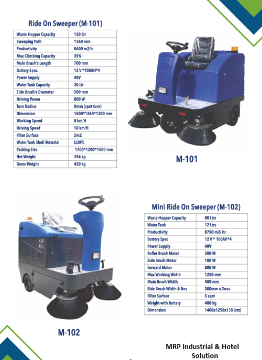 Maintenance Machines & Janitorial Equipment Range